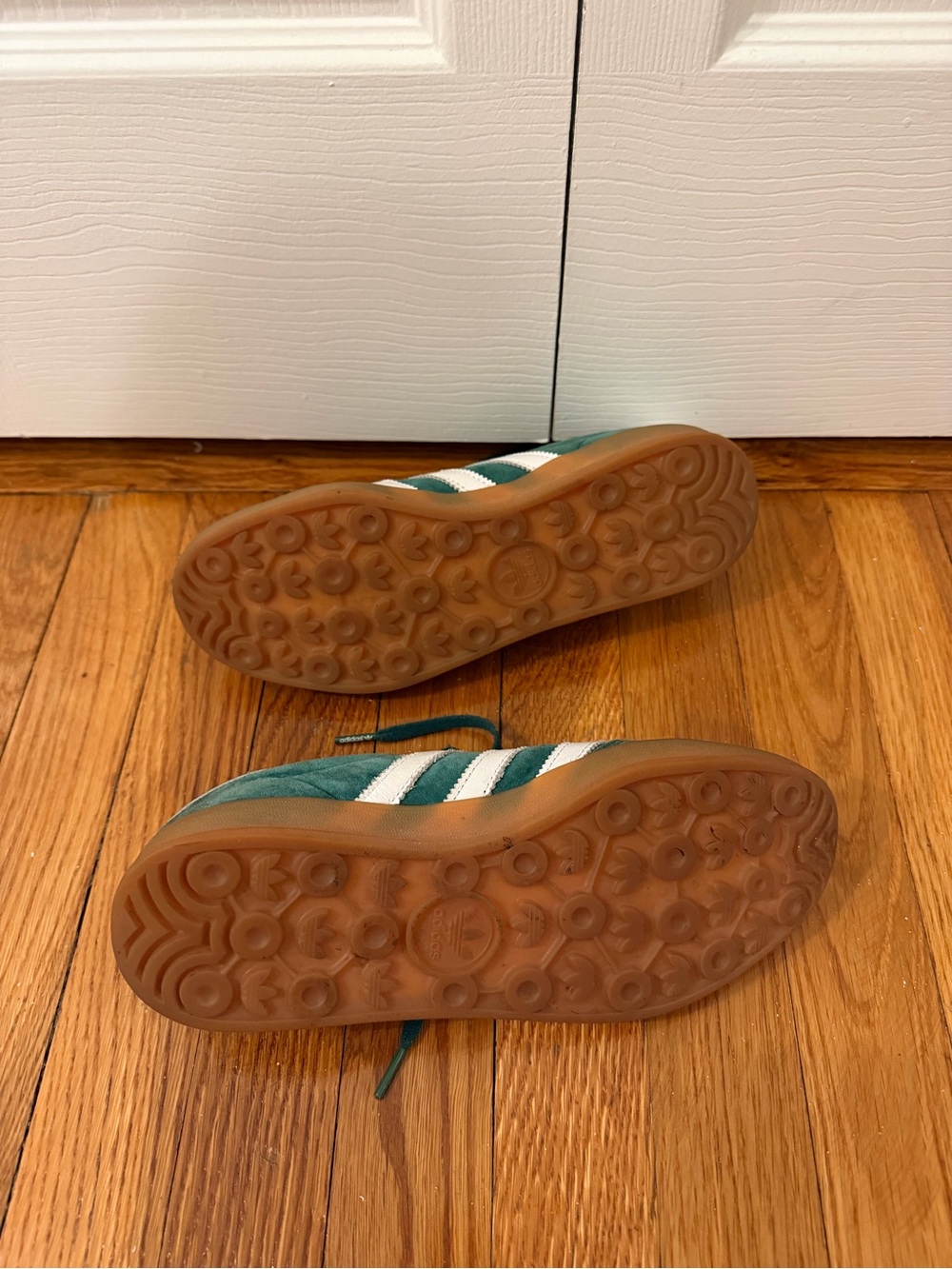 adidas Gazelle Suede Sneaker in Green with White Stripes - Picture 9 of 9